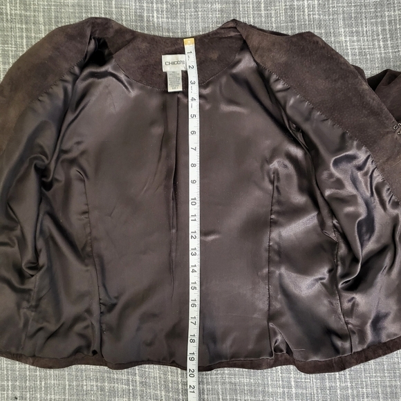 CHICO'S Suede Bolero Jacket Short Mocha Brown Women's XS/S - Picture 6 of 10